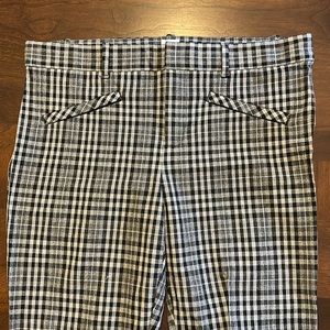 Black plaid skinny ankle work pants slacks